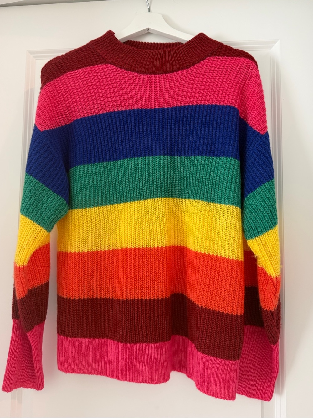 Retro Style Brightly Striped Sweater